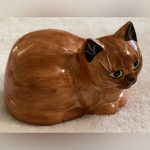Seymour Mann Kitten Orange Tabby Cat Figurine 4.25” Japan Ceramic Vintage